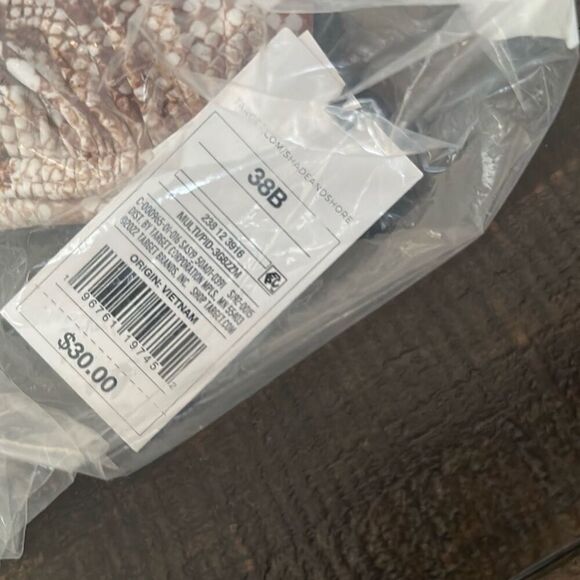 Shade and Shore Brown and White Snakeskin Print Bikini Top Size 38B - Picture 5 of 5